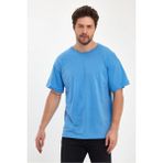 Erkek Compact Penye Oversiz Tişört - Blue - XL