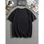 Erkek Dağ Grafikli Tişört, Yaz Için Büyük Beden Rahat T-Shirt - Siyah - M