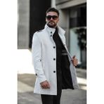 Erkek Dar Kesim Uzun Kaşe Kaban - Taş - 4XL