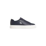 Erkek Deri Bağlamalı Rahat Taban CK Yazı Detay Lacivert Sneaker YM0YM01460-BAI