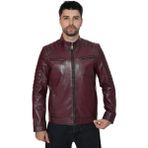Erkek Deri Ceket 2520 - Bordo - S