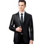 Erkek Deri Ceket,Lacivert,Siyah,Koyu Kahverengi Renk, Slim Fit, İki Düğme, Suya dayanıklı,Rüzgar geçirmez (Siyah, 5XL)