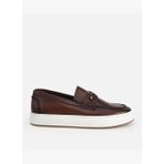 Erkek Deri Kahverengi Metal Detaylı Günlük Loafer 02AYH320290A480
