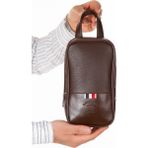 Erkek Deri Portföy Clutch Traş Kozmetik Bakım ve Günlük El Çantası NEW168 - Kahverengi - Tek Beden