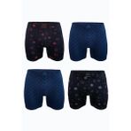 Erkek Desenli 4 lü Premium Collection Modal Uzun Boxer 4M250