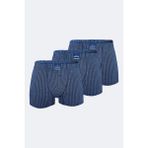 Erkek Desenli Beyaz Lacivert 3 lü Pamuk Elastan Boxer 3M074