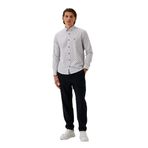 Erkek Desenli Gömlek MAVİ Baskılı Slim Fit Düğmeli Yaka Arma Logo Detay Poplin Gömlek NCS JEANS 7182 MAVİ 2XL