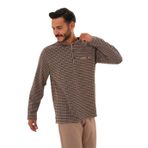 Erkek Desenli Patlı Bej Pijama Takımı 8038