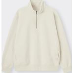 Erkek Dik Yaka Fermuarlı Sweatshirt Bej