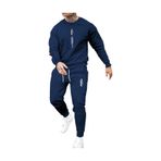 Erkek Dikey Baskılı Oversize Bisiklet Yaka Eşofman Takımı