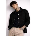 Erkek Dikiş Detaylı Oversize Gabardin Mevsimlik Ceket & Mont