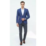 Erkek Dokulu Kumaş Slim Fit Blazer Ceket – Şık Modern Kesim Tek Düğmeli