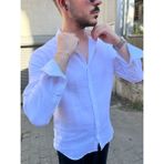 Erkek Dökümlü Müslin Gömlek Old Money Giyim - Beyaz - XL