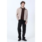 Erkek Düğmeli Çift Cepli Boxy Fit Ince Ceket Taş - 26Y 99549 - 2XL