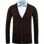 Erkek Düğmeli Hırka Cepli Desenli Çelik Örgü Klasik Kalıp - 5208M - 2XL - Bordo