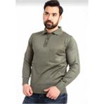 Erkek Düğmeli Ince Polo Yaka Yün Kazak - Yeşil