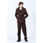 Erkek Düğmeli Kemer Detaylı Çift Cepli Trençkot Kahverengi - 26Y 99506 - XL