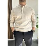 Erkek Düğmeli Polo Yaka Kazak Bej EDW231 - XL