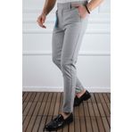 Erkek Düz Kesim Kaliteli Esnek Likralı Bilek Boy Kumaş Pantolon-7202 GRİ 34