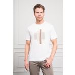 Erkek Ekru Trend Bisiklet Yaka Dinamik Fit Pamuk T-Shirt