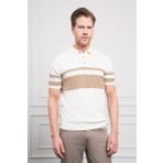 Erkek Ekru Trend Dynamic Fit Rahat Kesim Polo Yaka T-Shirt