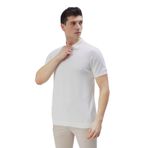 Erkek Ekru%100 Pamuk Polo Yaka Kısa Kollu Triko Kazak TRIST-7107-2XL