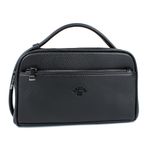 Erkek El Çantası Portföy Çanta İki Bölmeli El Çantası Clutch Çanta (Siyah)