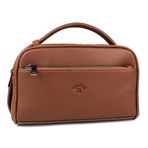 Erkek El Çantası Portföy Çanta İki Bölmeli El Çantası Clutch Çanta (Taba)