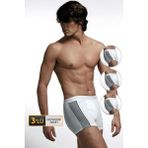 Erkek Elastanlı Biyeli Beyaz Boxer 850 3'lü Ekonomik Paket - 2XL