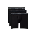 Erkek Elastik Bel Bantlı Logo Etiketli Üçlü Paket Siyah Boxer LV00NB4538-UB1