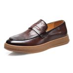 Erkek Elbise Ayakkabıları Resmi Sürüş Loafer Oxfords Ayakkabı Düğün Parti Ayakkabıları Üzerinde Kayma, kahverengi, 6.5 UK