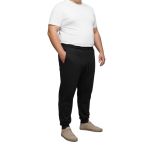 Erkek Eşofman Altı Lastikli Paça İnce Pamuklu Fermuarlı Battal Büyük Beden (Siyah, 3XL)