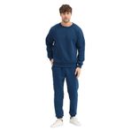 Erkek Eşofman Takımı Basic 3 İplik Şardonlu Oversize Pamuklu (Lacivert, M)