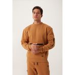 Erkek Fermuar Detaylı Sweatshirt Kahverengi