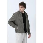 Erkek Fermuarlı çift Cepli Boxy Fit Ince Ceket haki - 26Y 99545 - 2XL