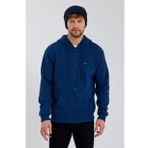 Erkek Fermuarlı Kanguru Cep 3 İplik Sweatshirt İndigo