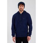 Erkek Fermuarlı Kanguru Cep 3 İplik Sweatshirt Lacivert