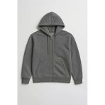 Erkek Fermuarlı Kapüşonlu Cepli Antrasit Sweatshirt