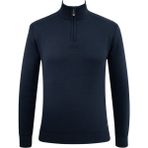 Erkek Fermuarlı Yarım Balıkçı Kazak Triko Düz Renk Klasik Kalıp - 5242B - Lacivert - 2XL