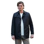 Erkek Fit Kalıp Siyah Trençkot Ceket, Baharlık Erkek Ceket 4024DNGR 2XL