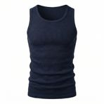 Erkek Fitilli Atlet - Pamuklu Esnek Sporcu Kesim (Lacivert, XL)