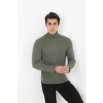 Erkek Fitilli Kaşkorse Kumaş Boğazlı Full Likralı Slimfit Body - Haki - Standart