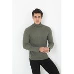 Erkek Fitilli Kaşkorse Kumaş Boğazlı Full Likralı Slimfit Body - Haki