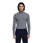 Erkek Fitted Balıkçı Yaka Fitilli Uzun Kollu Kazak Günlük Şıklığı ve Kış Konforunu Birleştirir -Füme-2XL