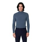 Erkek Fitted Balıkçı Yaka Fitilli Uzun Kollu Kazak Günlük Şıklığı ve Kış Konforunu Birleştirir -Indigo-M