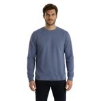 Erkek Focus Esnek Kumaş Yumuşak Dokulu Günlük Sweatshirt Mavi XL