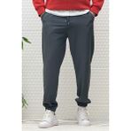 Erkek Full Likralı Paraşüt Kumaş Lastikli Jogger Pantolon - Füme - XL