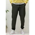 Erkek Full Likralı Paraşüt Kumaş Lastikli Jogger Pantolon - Haki Yeşil - XL