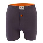 Erkek Füme %100 Pamuk Kemerli Düğmeli Boxer (L, Füme)