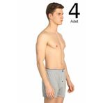 Erkek Füme 4'lü Paket Penye Düğmeli Boxer ELF568T0117CCM4